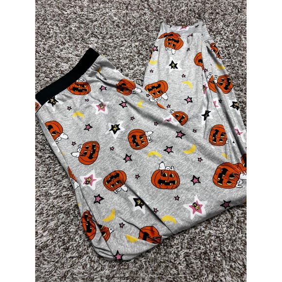 Peanuts Other - Peanuts Snoopy Halloween Pumpkin Pajama Jogger Pants Gray Large